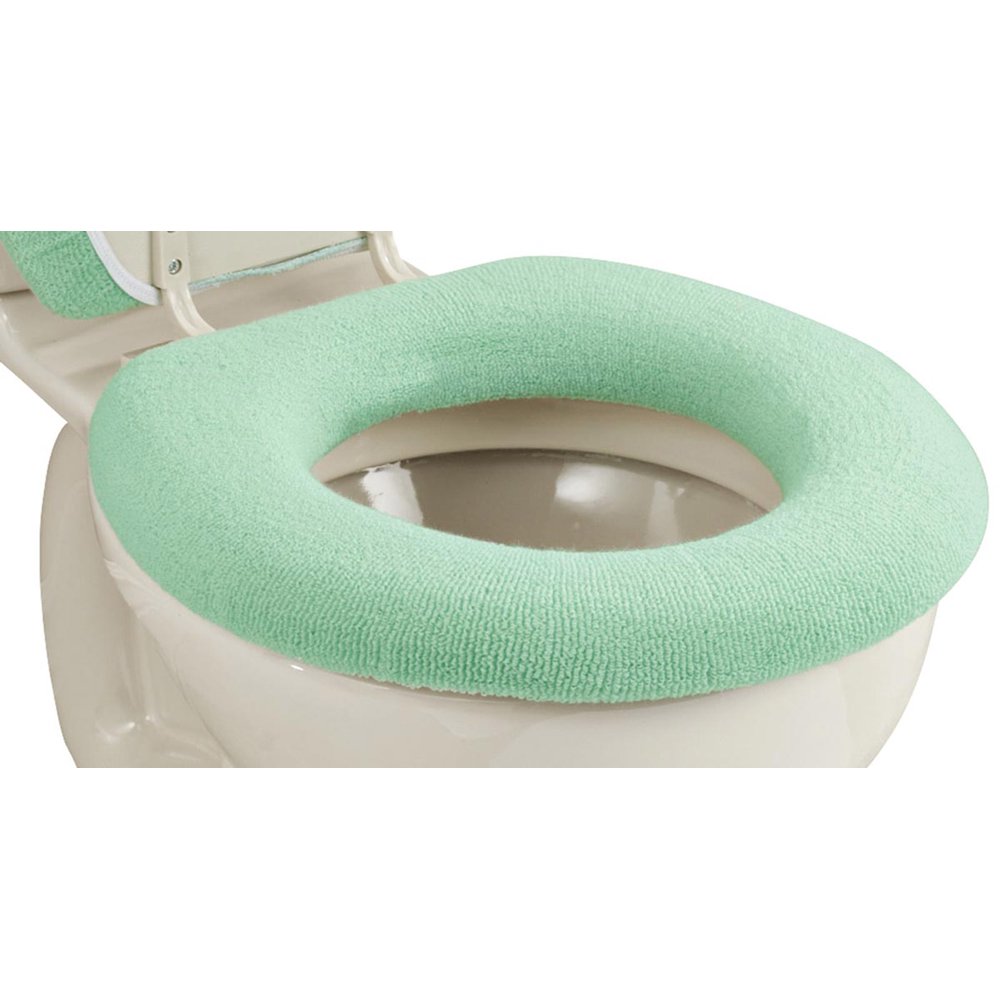 Elastic Cushioned Toilet Seat Cover Universal Fit Green