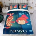 thumbnail image 4 of Ponyo en el Acantilado Conjunto de sábanas temático, trío de piezas, cómodo y amigable con la piel, diseño único, regalo de decoración para el hogar para familiares, amigos y fans,173cm *218cm, 4 of 6