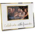 thumbnail image 1 of Pavilion - Celebrate With Friends - 4x6 Gold & White Easel Back Glass Picture Frame, 1 of 6