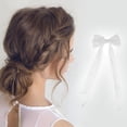 thumbnail image 2 of Unique Bargains 1 Pc Bow Double Ribbon Duckbill Hair Clips for Home White, 2 of 5