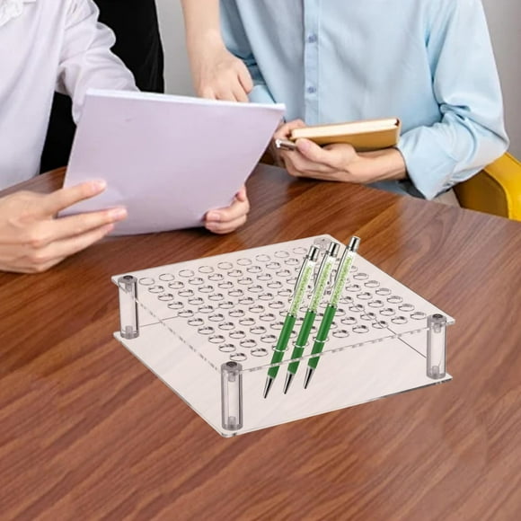 Portalápices acrílico, organizador de pinceles transparente para escritorio, 100 agujeros para lápices de colores, para uso en el hogar, la tienda y