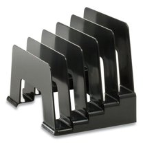 Officemate Achieva Incline Sorter - 6-Compartment Black Recycled Plastic File Organizer
