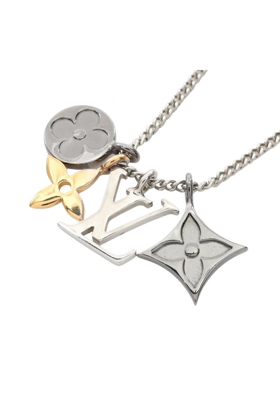 Pre-Owned Louis Vuitton LV Instinct Pendant Necklace, Stainless Steel, Gold Plated (GP),...