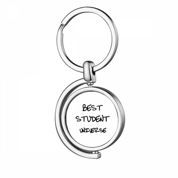 Best Student Universe Student Quote Rotating Keychain Metal Keyring Holder