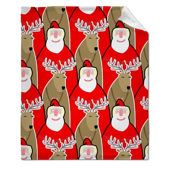 Christmas Reindeer Snowflakes Blanket Fleece Plush Throw Blankets Soft Cozy Warm Bedspread Shawl Bed Sofa Flannel Print Blanket