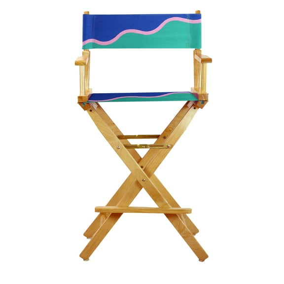 30" Director's Chair Natural Frame-Wavy Wave