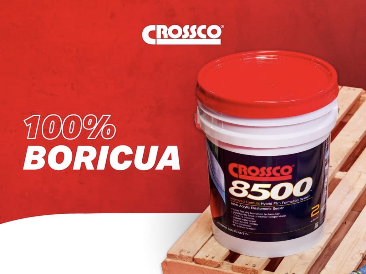 Crossco 8500, 2 in 1 Roof Sealer 100% Acrylic Elastomeric Adhesive, 5 Galllon