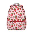 thumbnail image 1 of Sac à Dos Mignon pour Étudiants Fraise Rouge Sucré Kawaii Fruité Sac d'École avec Motif de Baies Baies Fleurs, Durable et Léger, 1 of 6