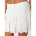 thumbnail image 4 of Celebrity Pink Women's Ruffle Trim Mini Skirt, XS-XXXL, 4 of 6