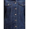 thumbnail image 6 of Unique Bargains Women's Casual Denim Jacket with Oversized Pockets M Dark Blue, 6 of 7