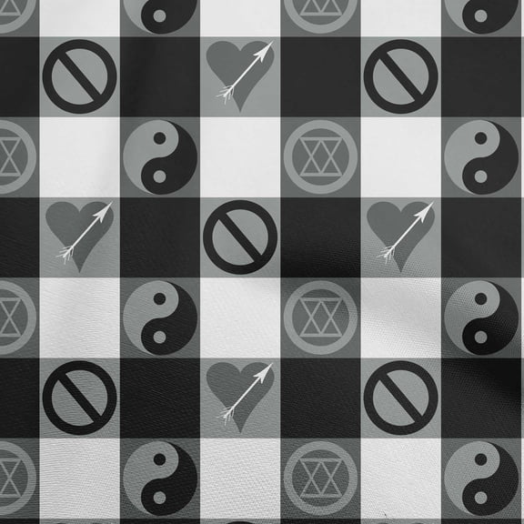 oneOone Cotton Flex Black Fabric Sewing Material Print Fabric By The Yard 40 Inch Wide