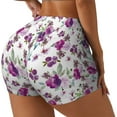thumbnail image 2 of Vsdgher Rose Flowers print Workout Shorts for Women Seamless Soft Smooth Gym Yoga Scrunch Active Exercise Fitness Shorts, 2 of 8