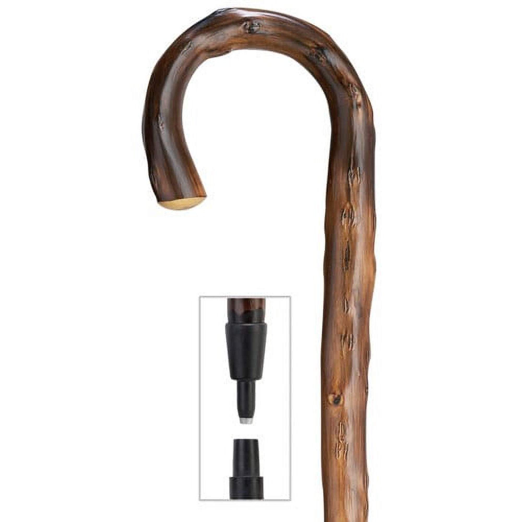 Walking Cane Men Crook Cane Scorched Stain Congo Chestnut Cane