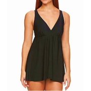 Croft & Barrow Topical Leaf Tummy Control Slimmer One-Piece Swimdress Womens 6
