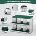 thumbnail image 3 of GloryStar Chicken Nesting Box with Large Vented Hole – Metal Egg Laying Boxes with Organized Compartments for Chickens That Support Everyday Egg Collection in the Coop and Provide a User-Friendly, 3 of 7