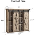 thumbnail image 7 of Caffoz 31 Inch Farmhouse Sliding Barn Door Medicine Cabinet Adjustable Shelves Light Brown, 7 of 7