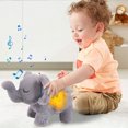 thumbnail image 4 of Juguete de peluche de elefante que respira con luces, chupete para bebé, regalo para niños (gris), 4 of 8
