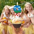 thumbnail image 4 of Tropical Cartoon Birthday Number Candle, Cartoon Flower Summer Blue and Red Candle Topper Fun & Colorful Cake Topper for Hawaiian Party Decorations Perfect for Kids‘ Birthday Cake (9), 4 of 7