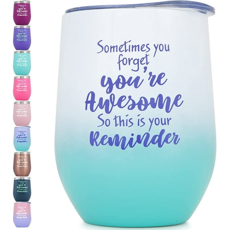 

Athenstics You re Awesome Wine Tumbler with Sayings for Women-Thank You Gifts-Funny Inspirational Gifts for Women Her Friend Wife Daughter Sier worker 12 oz Insulated Wine Tumbler Tiffany-White