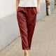 thumbnail image 1 of Karight Womens Casual Cotton Tapered Capri Cargo Pants Loose Elastic Waist Ankle Cropped Trouser with Pockets, 1 of 8