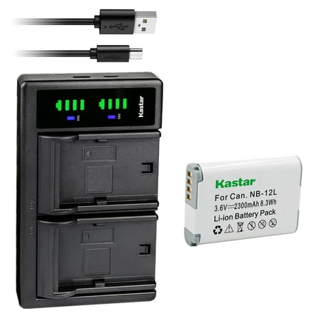 Kastar 1-Pack Battery and LTD2 USB Charger Replacement for Canon NB-12L NB-12LH Battery Canon CB-2LG CB-2LGE Charger Canon PowerShot G1 X Mark II PowerShot N100 VIXIA mini X (LEGRIA mini X) Camera