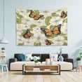 thumbnail image 5 of Butterfly on White Flower Tapestry Wall Hanging Tapestries Happy Colorful Hippie Psychedelic Art Polyester Carpet Wall Decorative for Living Room Bedroom 90x60inch Home Decor Gifts, 5 of 7