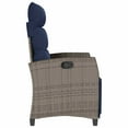 thumbnail image 6 of vidaXL Reclining Patio Chair with Side Table Gray Poly Rattan, 6 of 11