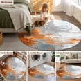 thumbnail image 5 of Abstract Orange Grey Round Area Rug 4 FT, Non Slip Indoor Outdoor Rug, Modern Minimalist Street Art Washable Soft Circular Carpet Non-Shedding Floor Mat for Coffee Table Nursery Foyer Balcony, 5 of 8