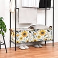 thumbnail image 3 of Yayeee Foldable Storage Basket for Shelves with Handles Waterproof Cloth Bins, White Watercolor Sunflowers, 3 of 7