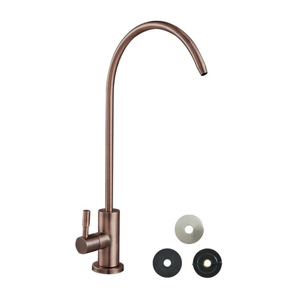 KFFKFF Lead-Free Stainless Steel Drinking Water Faucet, Durable Brass Valve, Anti-Corrosion Design for Kitchens, Bars, and Cafes, Antique Bronze Finish