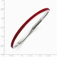 thumbnail image 2 of Stainless Steel Polished Red Crystal Wavy Bangle Bracelet - Measures 4.15mm Wide, 2 of 2