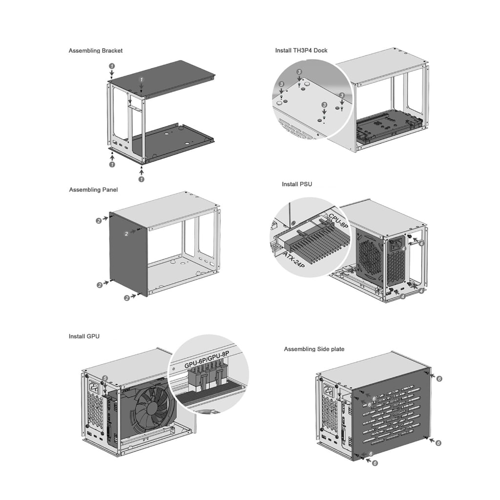 WINDLAND SFX PC Case- Chassis- Frame Support TH3P4G3 SFX FLEX Thunderbolt-compatible hub-