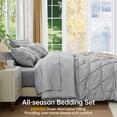 thumbnail image 2 of Sasttie King Size Comforter Set, 7-Piece Bed in a Bag, Pintuck Bedding Sets for All Season, Light Grey, 2 of 8