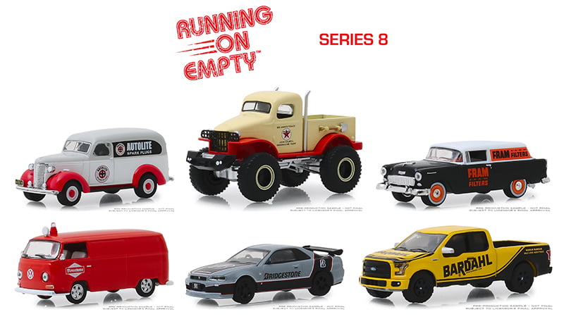 RUNNING ON EMPTY SERIES 8 SET OF 6 CARS 1/64 DIECAST MODELS BY GREENLIGHT 41080 