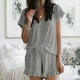 thumbnail image 1 of Puntoco Moda Mujer Casual Sólido Manga Corta Tops con Cuello en V Ropa de Dormir Pantalones Cortos Conjuntos de Ropa de Dormir Liquidación Puntoco Puntoco-2928, 1 of 6