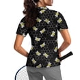 thumbnail image 2 of Whosucclay Bees Honeycomb Print Tennis Shirts for Golf Sport, Breathable Polyester Golf Shirt Moisture Wicking Half Zip Polo Shirts Size X-Large, 2 of 10