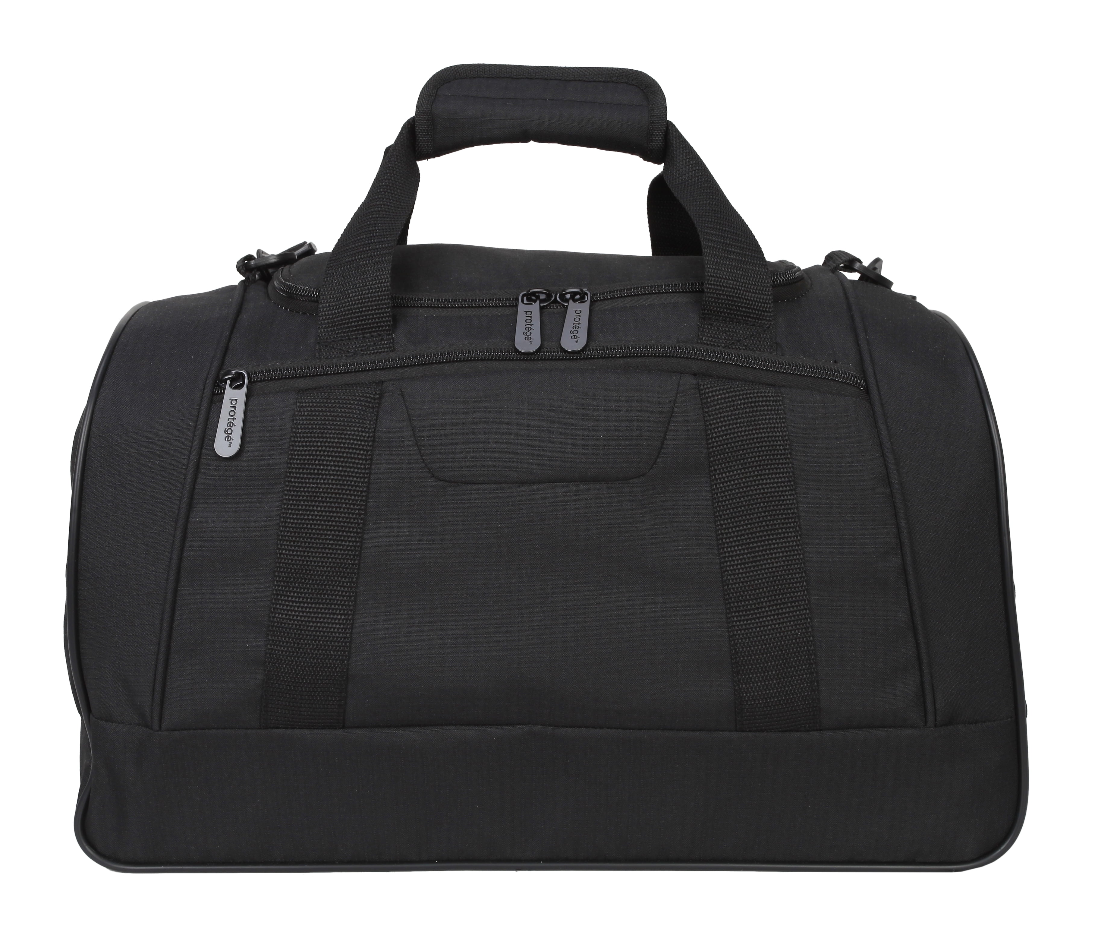 Protege 3-Pc Hardside Luggage Set, Includes 28 in Checked and 20 in Carry-on Luggage and 18 in Duffel, Black, All Ages