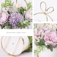 thumbnail image 5 of Artificial Flowers Hydrangea with Ceramic Vase Silk Chrysanthemum Mini Potted Fake Flowers Hanging Potted Plants for Wedding Home Office Decoration Pack of One (White), 5 of 5