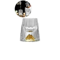 WNFJR Diamond-Shaped Stemless Wine Glasses - Gold Foil Trim, Heavy Base, Easy to Clean & Versatile for White Wine, Red Wine, Whiskey | Modern Elegant Design for Any Occasion