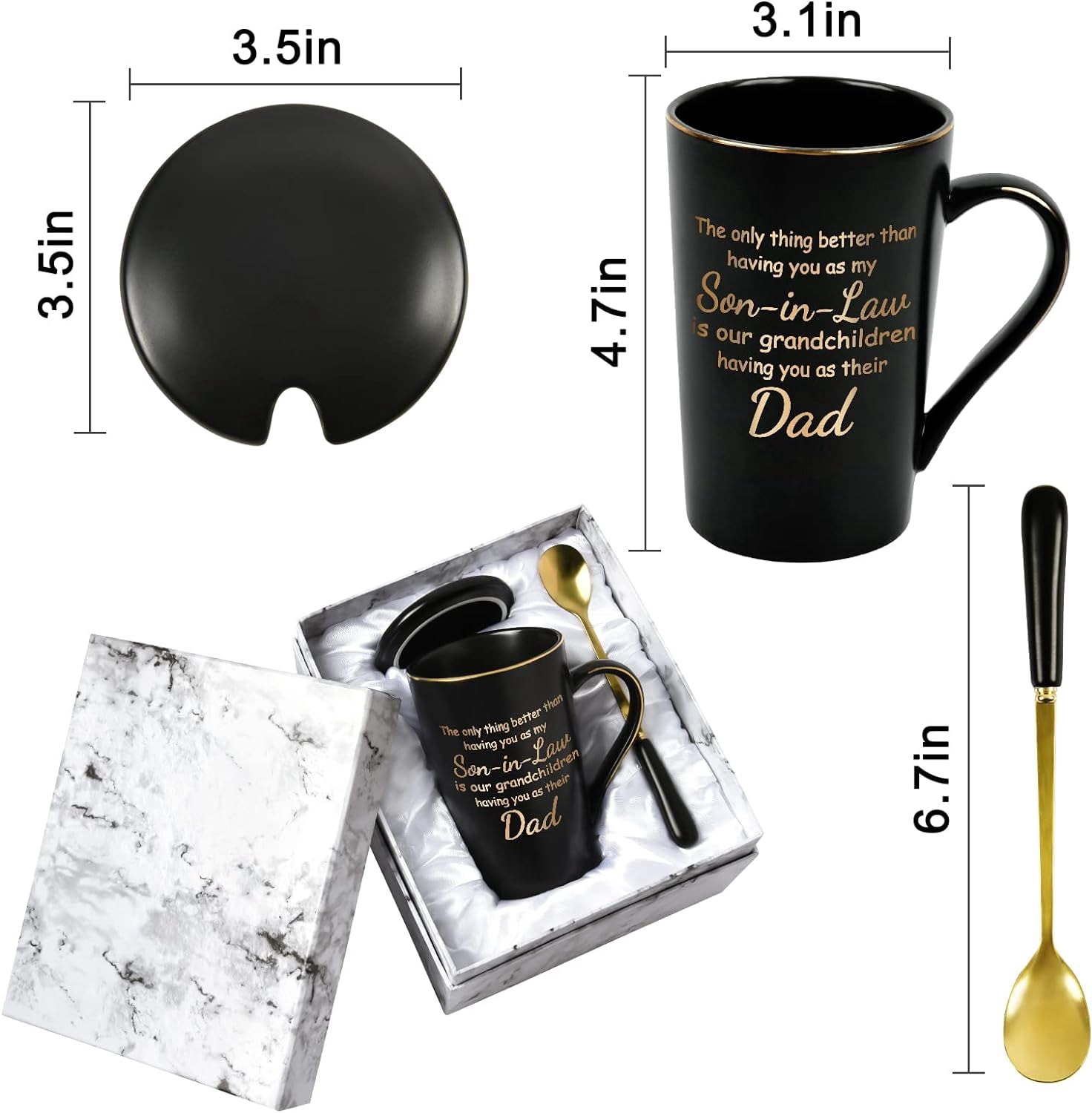 Son-in-Law Coffee Mug - 11Oz 'Favorite Son-in-Law & Dad' Gift For Father's Day, Birthday, Christmas