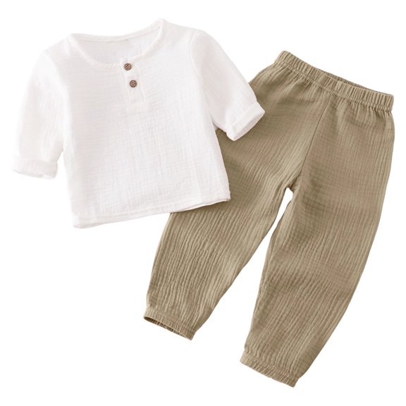 Tiijoy Infant Boys Casual Outfits Breathable Short Sleeve T Shirt Pants Set, Sizes 18-24M