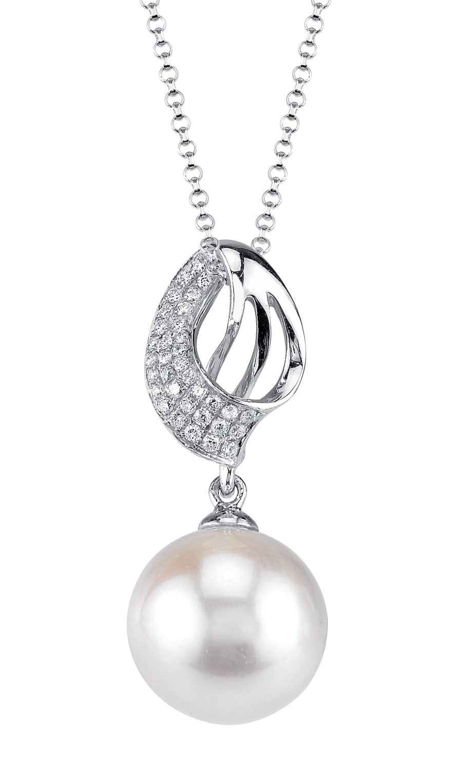 The Pearl Source 14K Gold Akoya Cultured Pearl & Diamond Adele