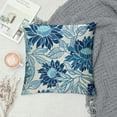 thumbnail image 2 of Nawypu  Geometry Flower Decorative Pillow Covers Navy Blue Chrysanthemum Throw Pillow Covers Outdoor Cushion Case for Sofa Room Balcony Porch, 2 of 5