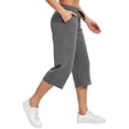 thumbnail image 4 of 2-Pack SPECIAL MAGIC Women's Capri Pants Wide Leg Cotton Yoga Sweatpants with Pockets Casual Lounge Jogger Pants, 4 of 7