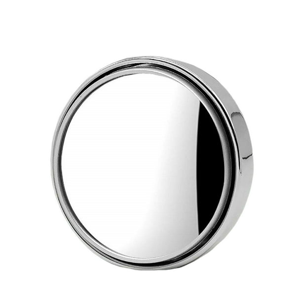 Espejo retrovisor redondo de 2,8 pulgadas, vidrio de alta definición, gran angular de 360°, marco de aluminio, universal, 2