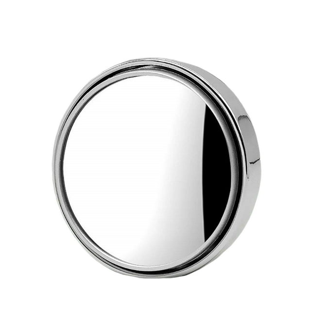 Iumwxz 2.8-inch Round Mirror High-definition Glass 360° Wide-angle Side Rearview Mirror Aluminum Frame Universal 2 home tool White Plastic 50% Off Clear