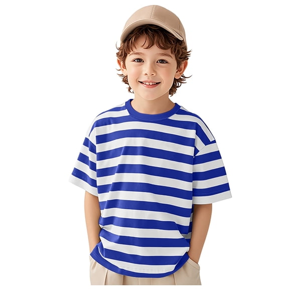 Zanarzt Toddler Boys Cotton T Shirt Boys Shirts Short Sleeve Shirts for Boys Cotton T Shirts Kids Toddler Tshirts Tees Clothes Summer Tops Blue,5-6 Years