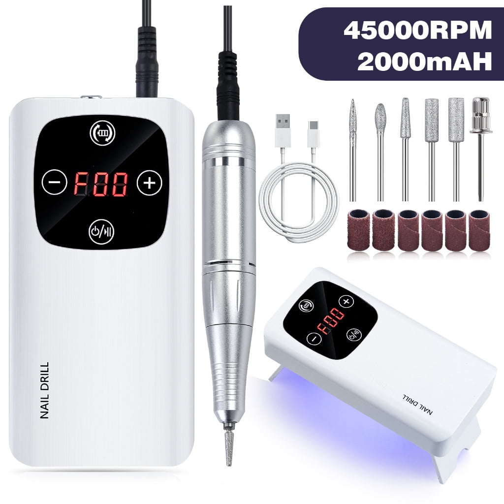 45000RPM Electric Nail Drill Machine with Drill Bits Rechargeable Nail Files