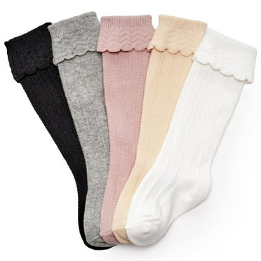 Cozyway Baby Knee High Socks For Baby Girls Infant 0-6 Months 5 - 5 Pack