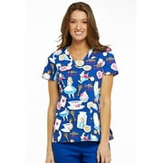 Tooniforms Women Scrubs Top, V-Neck, TF641, XS, Late For A Date